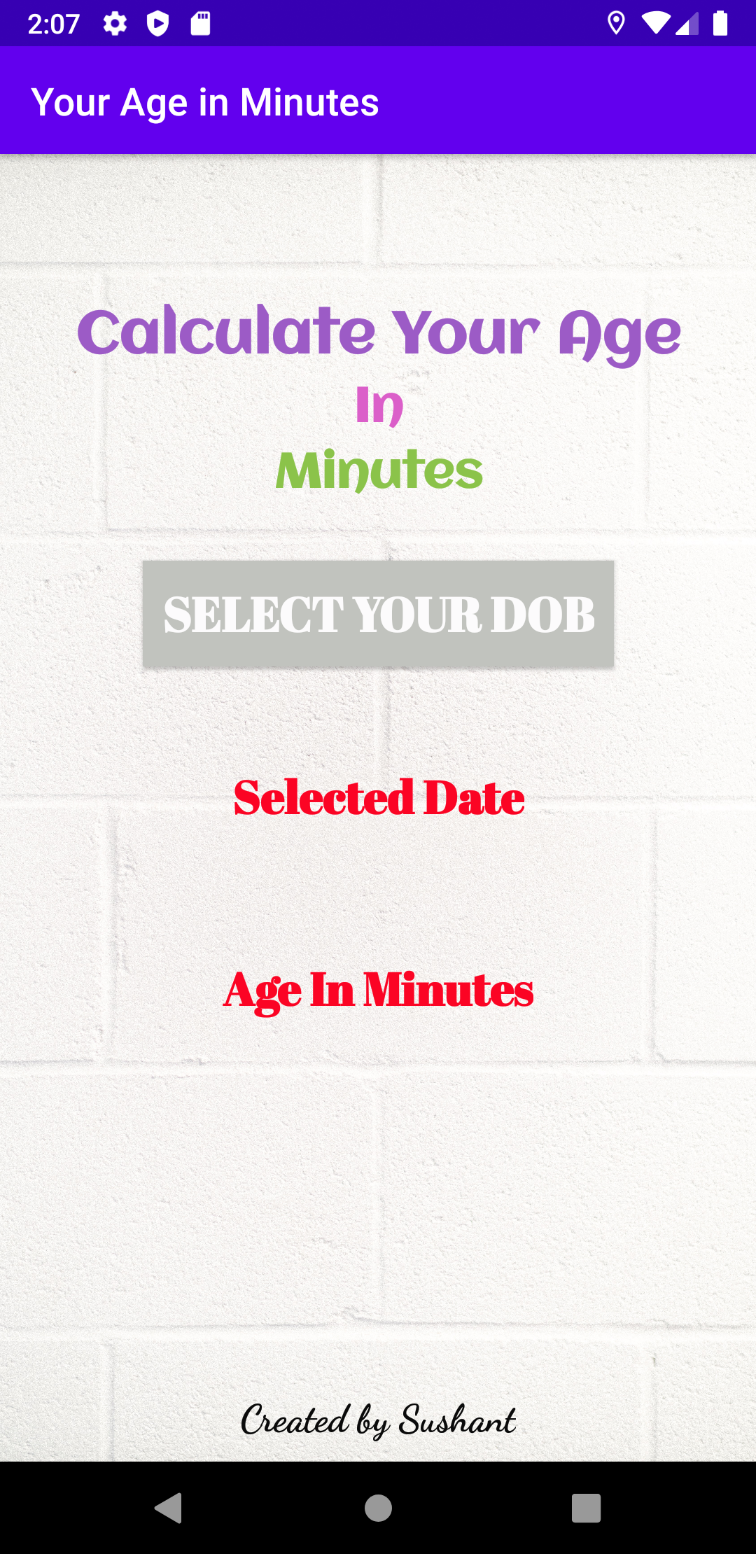 Age-In-Minutes app